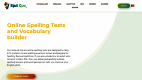 What Spellquiz.com website looked like in 2021 (5 years ago)