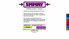 What Smmry.com website looked like in 2021 (3 years ago)