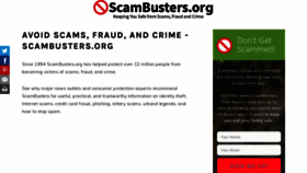 What Scambusters.org website looked like in 2021 (3 years ago)