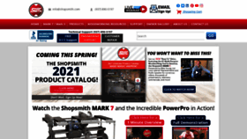 What Shopsmith.com website looked like in 2021 (3 years ago)