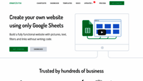 What Sheet2site.com website looked like in 2021 (4 years ago)