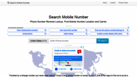 What Searchmobilenumber.com website looked like in 2021 (3 years ago)