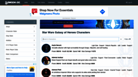 What Swgoh.gg website looked like in 2021 (5 years ago)