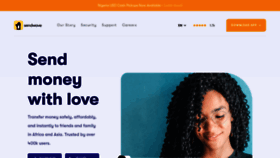 What Sendwave.com website looked like in 2021 (3 years ago)