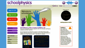 What Schoolphysics.co.uk website looked like in 2021 (3 years ago)