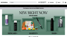What Sephora.com website looked like in 2021 (3 years ago)