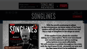 What Songlines.co.uk website looked like in 2021 (3 years ago)