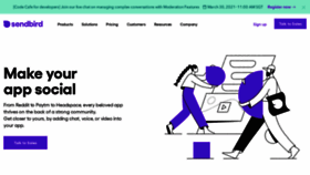 What Sendbird.com website looked like in 2021 (3 years ago)