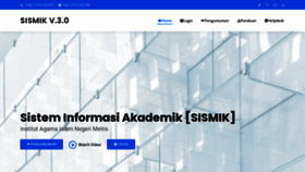 What Sismik.metrouniv.ac.id website looked like in 2021 (3 years ago)