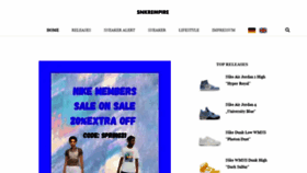 What Snkrempire.com website looked like in 2021 (4 years ago)