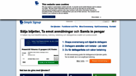 What Simplesignup.se website looked like in 2021 (5 years ago)