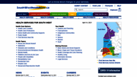 What Southwesthealthline.ca website looked like in 2021 (3 years ago)