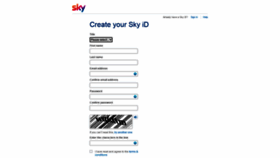 What Skyid.sky.com website looked like in 2021 (3 years ago)