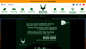 What Sanparks.co.za website looked like in 2021 (2 years ago)