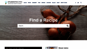What Studentrecipes.com website looked like in 2021 (2 years ago)