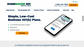 What Sharebuilder401k.com website looked like in 2021 (2 years ago)