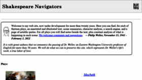 What Shakespeare-navigators.com website looked like in 2021 (2 years ago)
