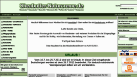 What Sheabutter-naturcreme-shop.de website looked like in 2011 (12 years ago)