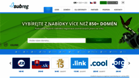 What Subreg.cz website looked like in 2021 (2 years ago)