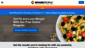 What Sparkpeople.com website looked like in 2021 (2 years ago)