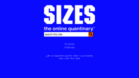 What Sizes.com website looked like in 2021 (2 years ago)
