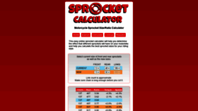 What Sprocketcalculator.com website looked like in 2021 (2 years ago)