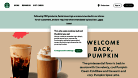What Starbucks.com website looked like in 2021 (2 years ago)
