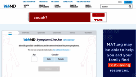 What Symptoms.webmd.com website looked like in 2021 (2 years ago)