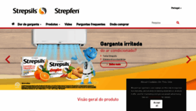 What Strepsils.pt website looked like in 2021 (2 years ago)