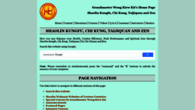 What Shaolin.org website looked like in 2021 (3 years ago)