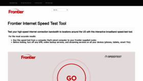 What Speedtest.frontier.com website looked like in 2021 (2 years ago)