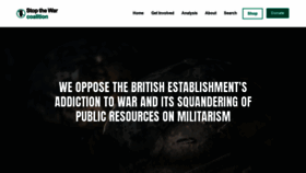 What Stopwar.org.uk website looked like in 2021 (2 years ago)