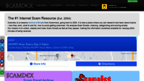 What Scamdex.com website looked like in 2021 (2 years ago)