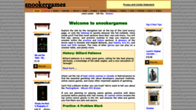 What Snookergames.co.uk website looked like in 2021 (2 years ago)