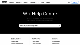 What Support.wix.com website looked like in 2021 (2 years ago)