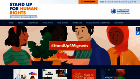 What Standup4humanrights.org website looked like in 2021 (4 years ago)