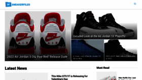 What Sneakerfiles.com website looked like in 2022 (2 years ago)