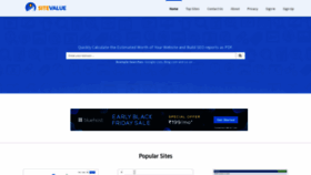 What Sitevalue.org website looked like in 2022 (2 years ago)