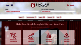 What Sinclair.edu website looked like in 2022 (2 years ago)