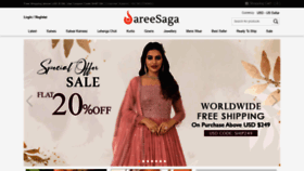 What Sareesaga.com website looked like in 2022 (2 years ago)