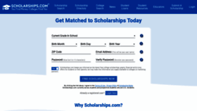 What Scholarships.com website looked like in 2022 (2 years ago)