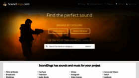 What Sounddogs.com website looked like in 2022 (2 years ago)
