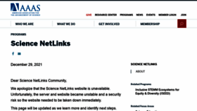 What Sciencenetlinks.com website looked like in 2022 (2 years ago)