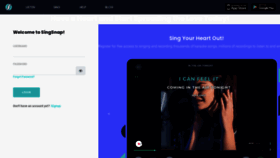 What Singsnap.com website looked like in 2022 (2 years ago)