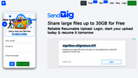What Sendbig.com website looked like in 2022 (2 years ago)