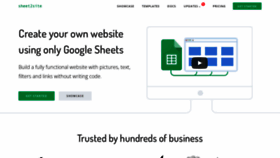 What Sheet2site.com website looked like in 2022 (3 years ago)