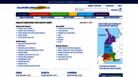 What Southwesthealthline.ca website looked like in 2022 (2 years ago)