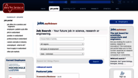 What Science-jobs.ch website looked like in 2022 (1 year ago)