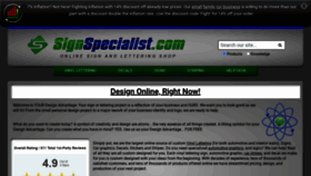 What Signspecialist.com website looked like in 2022 (1 year ago)