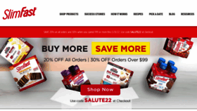 What Slimfast.com website looked like in 2022 (1 year ago)